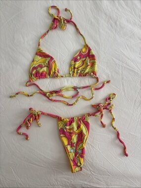 Frankie's Bikinis Tia Terry Cloth Triangle Bikini